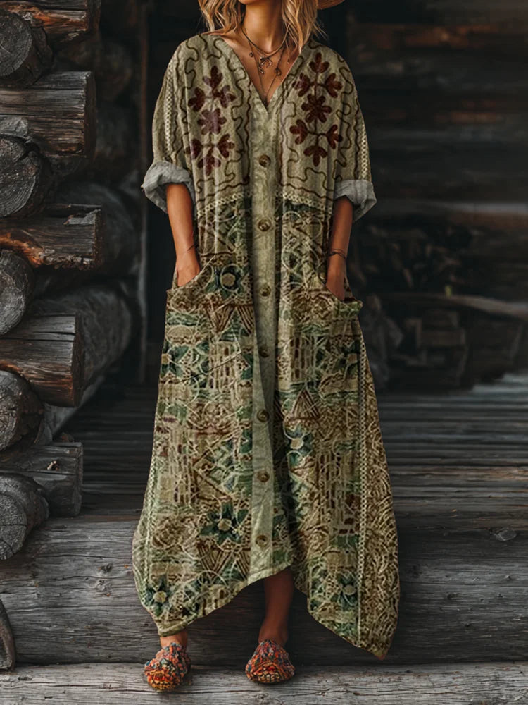 Ophira | Vintage Boho Dress with Pockets
