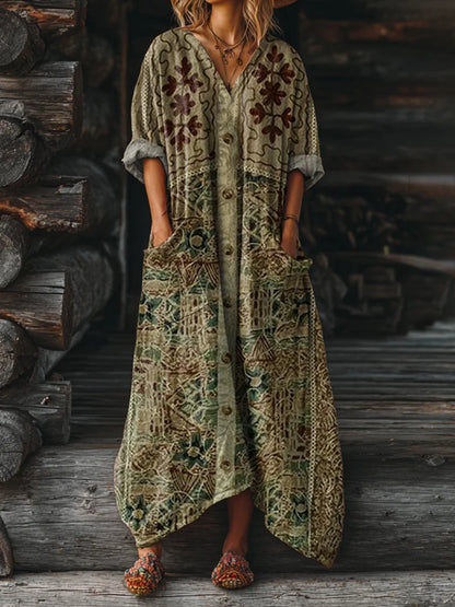 Ophira | Vintage Boho Dress with Pockets