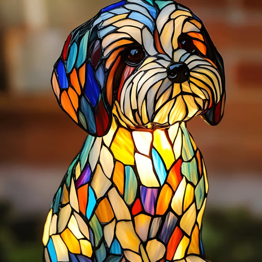 Papouille | Magic Colored Glass Dog Lamp