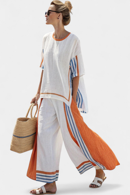 Anila | Elegant Two-Piece Set with Striped Design