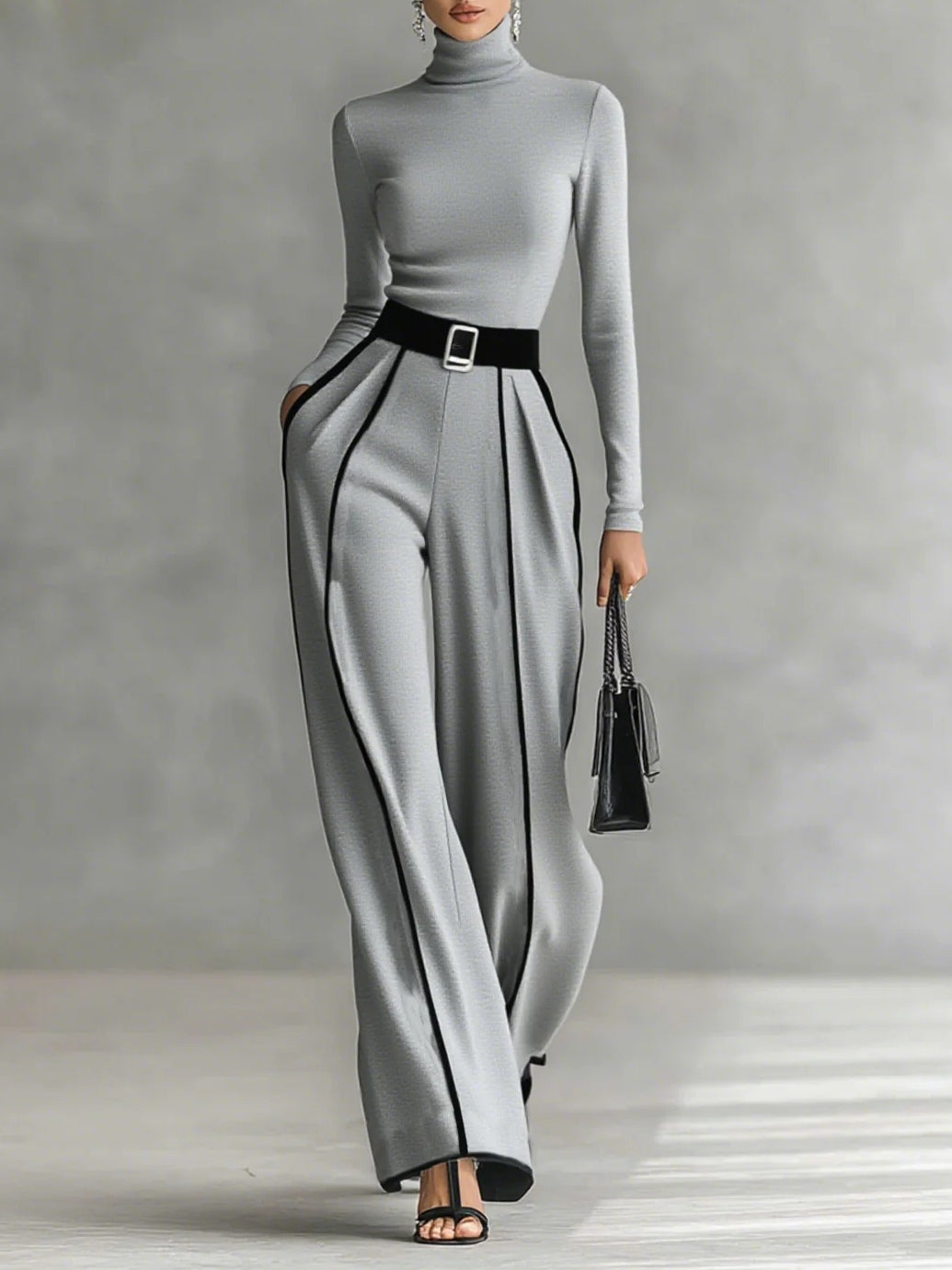 Vivienne | Elegant Belted Two-Piece Set