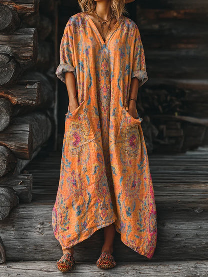 Ophira | Vintage Boho Dress with Pockets