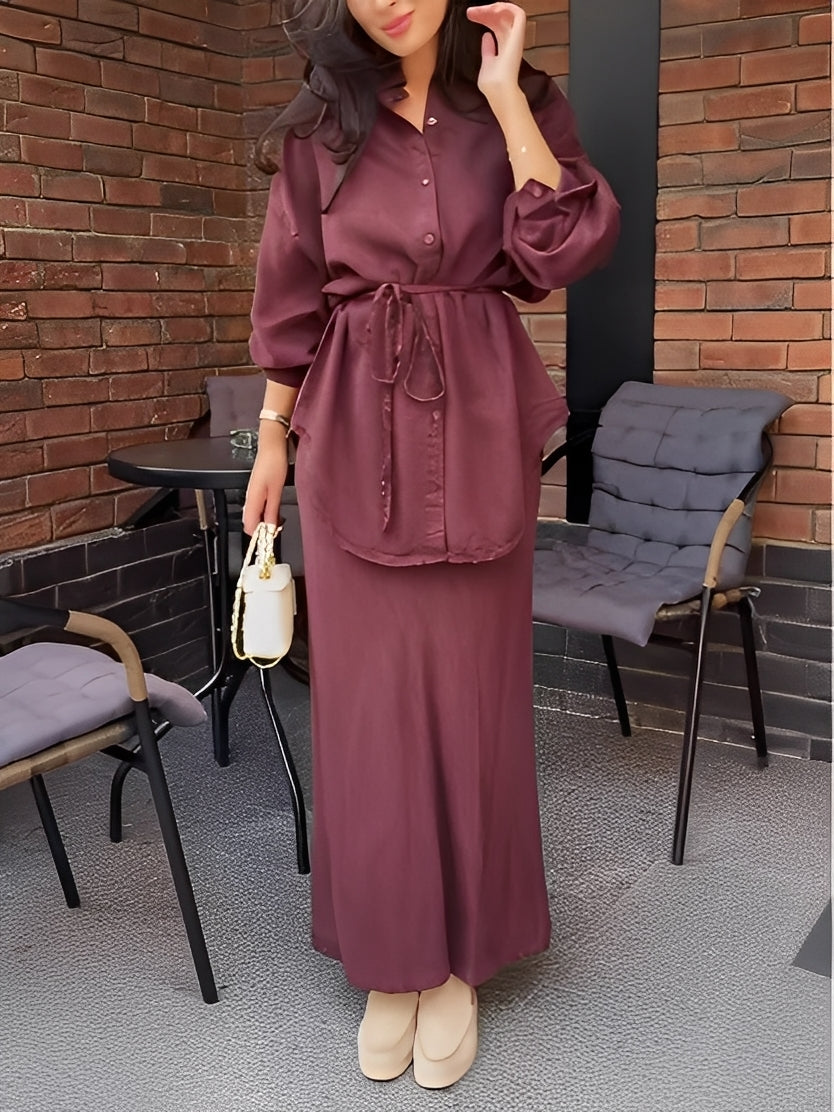 Amara | Long-Sleeved Shirt and Skirt Set