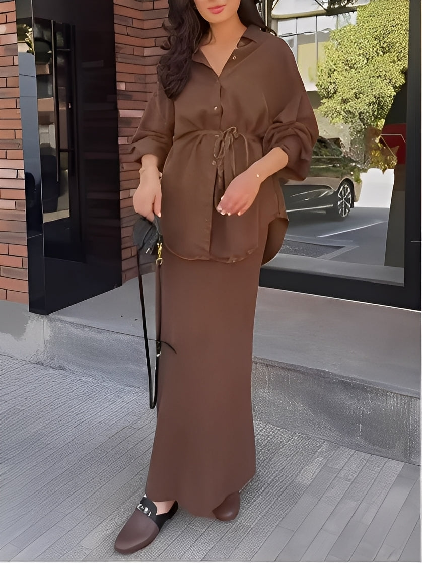 Amara | Long-Sleeved Shirt and Skirt Set